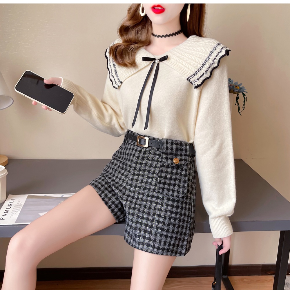 Spring Korean style wide leg high waist ladies shorts