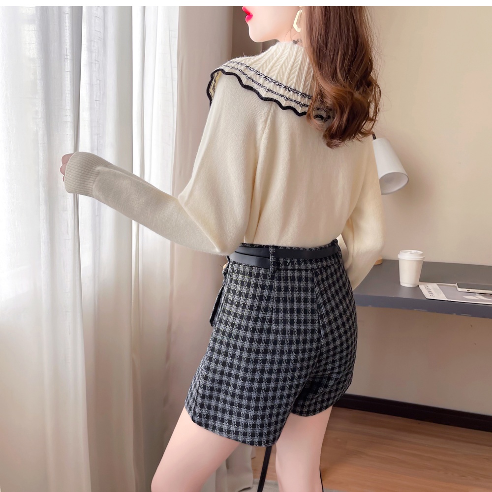 Spring Korean style wide leg high waist ladies shorts