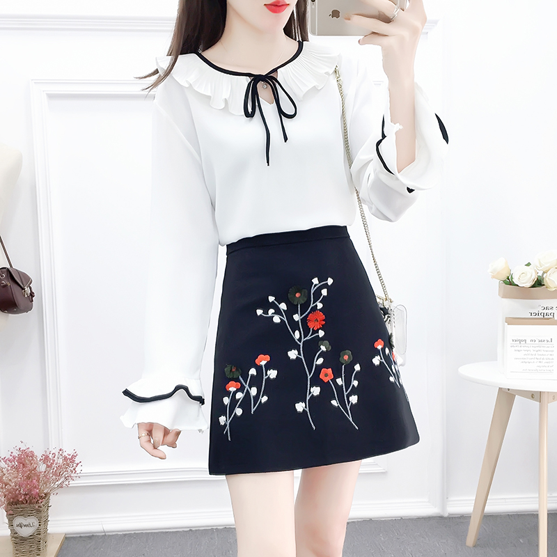 All-match A-line stereoscopic spring sweet skirt