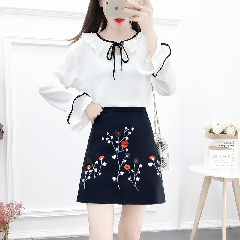 All-match A-line stereoscopic spring sweet skirt