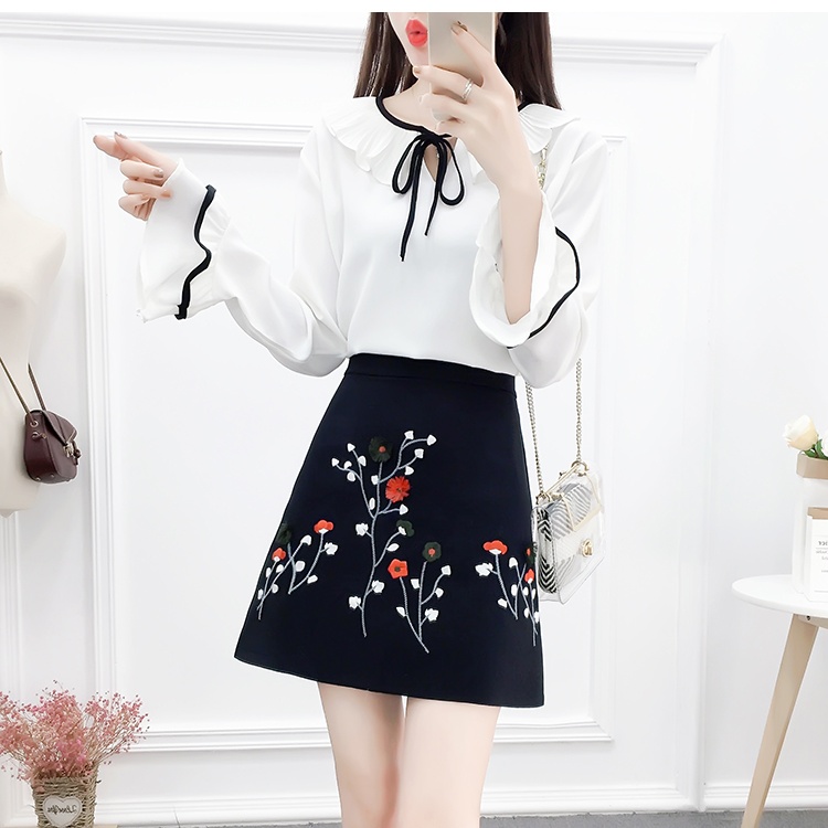 All-match A-line stereoscopic spring sweet skirt