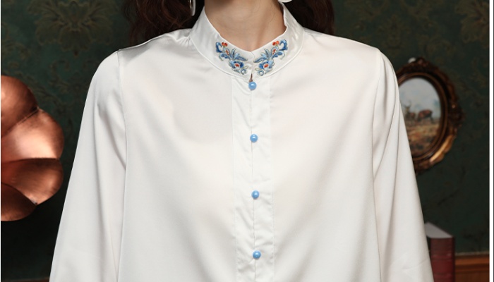 Court style retro spring Chinese style unique shirt