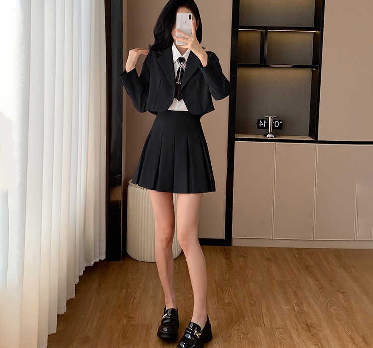 Spring shirt college style skirt 3pcs set