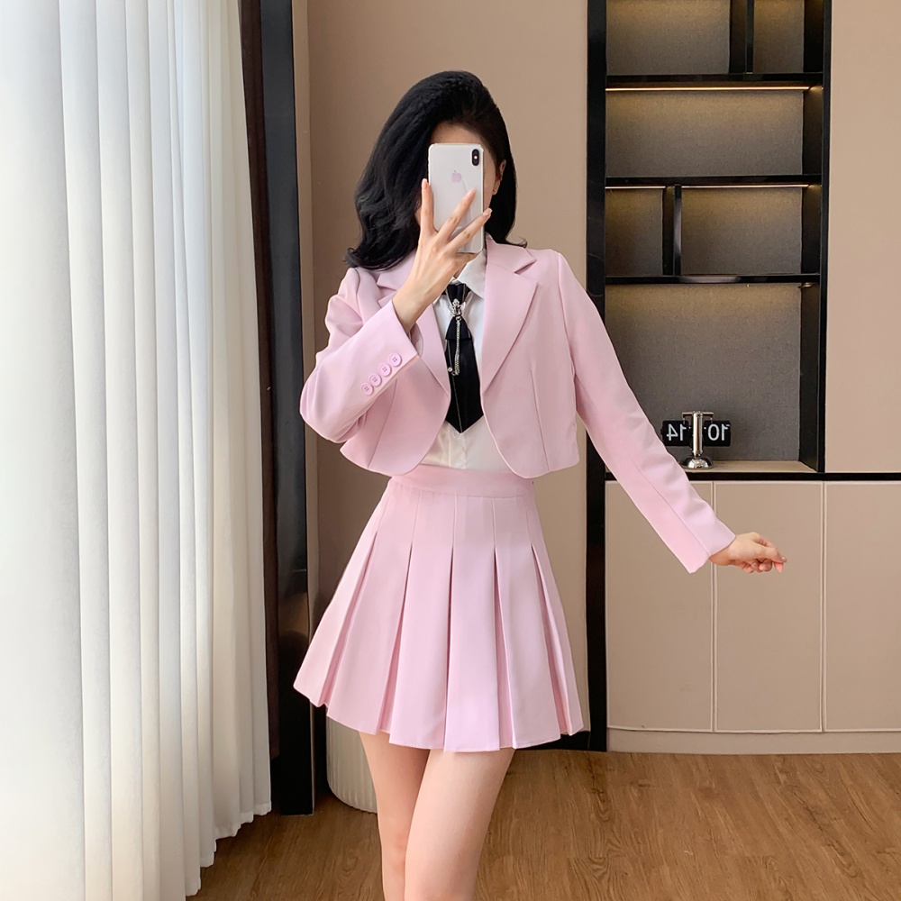 Spring shirt college style skirt 3pcs set