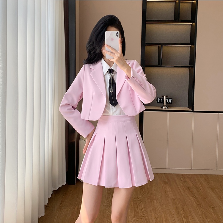 Spring shirt college style skirt 3pcs set