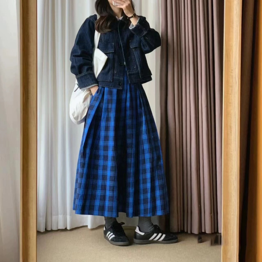 Loose blue skirt slim Casual long skirt for women