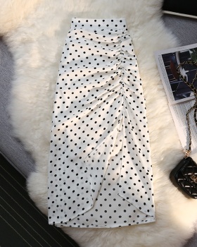 Polka dot slim spring and summer package hip high waist skirt