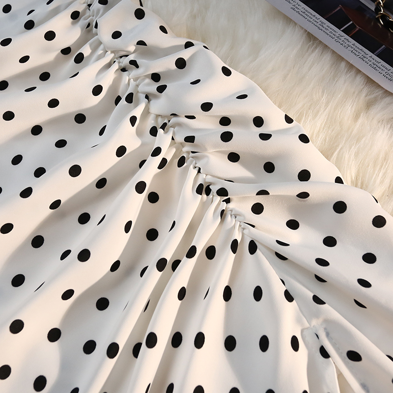 Polka dot slim spring and summer package hip high waist skirt