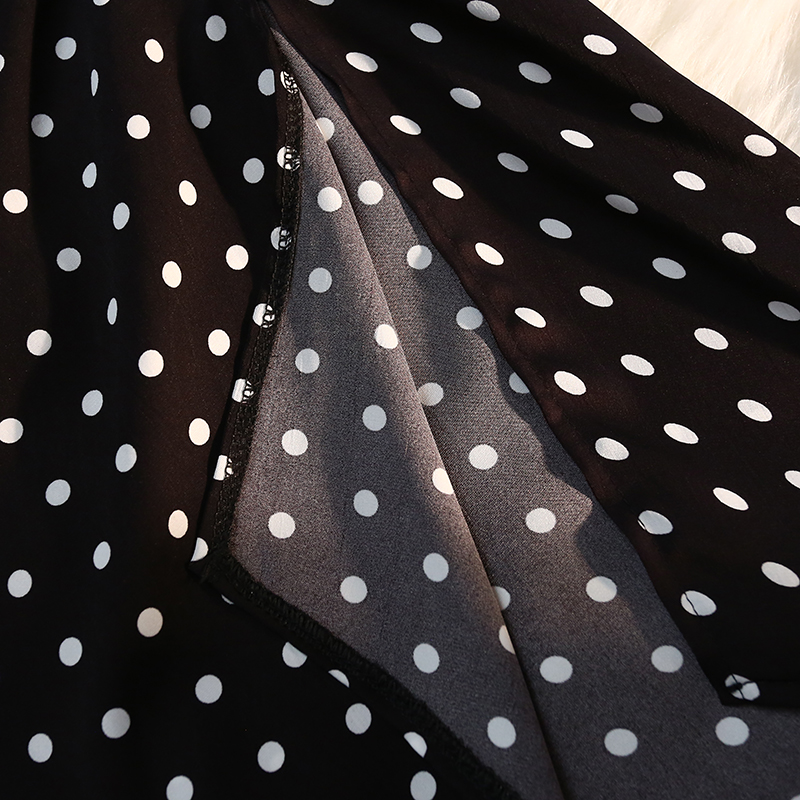 Polka dot slim spring and summer package hip high waist skirt