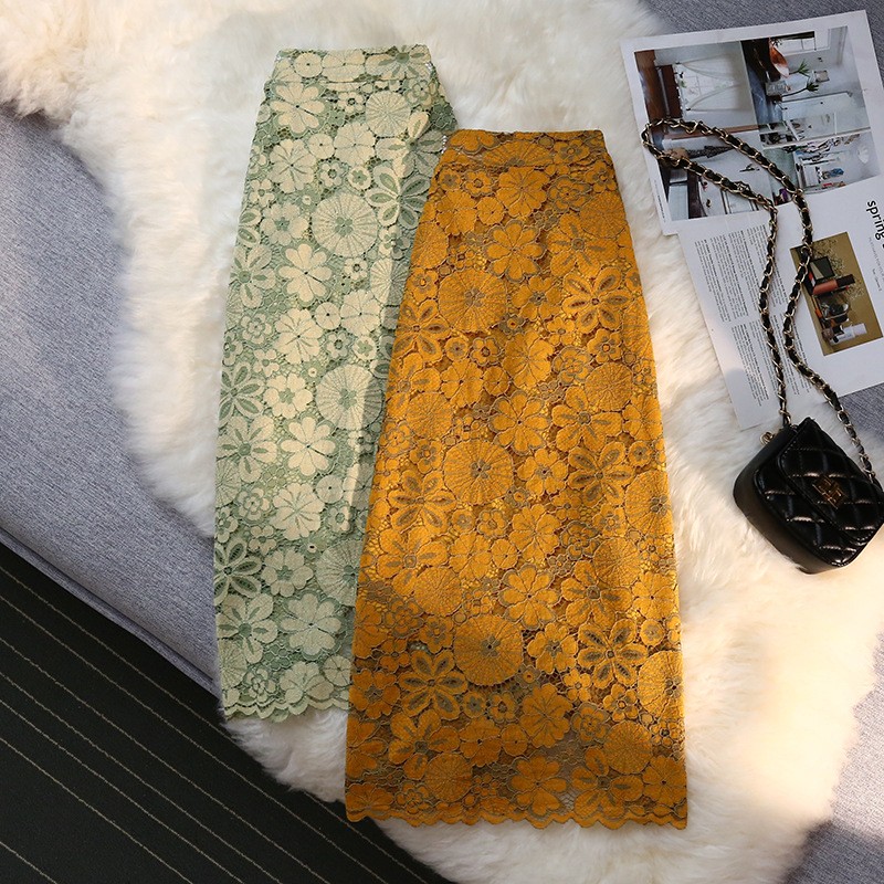 Hook flower spring and summer long skirt for women