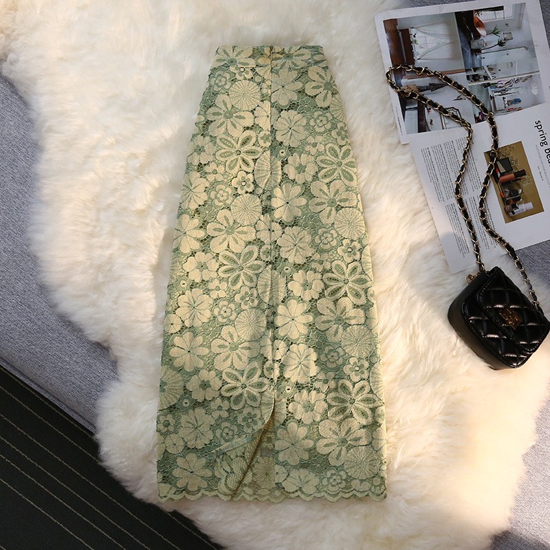 Hook flower spring and summer long skirt for women