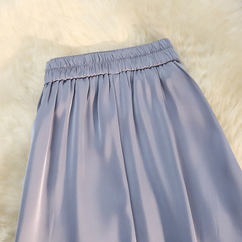 Satin big skirt high waist skirt for women