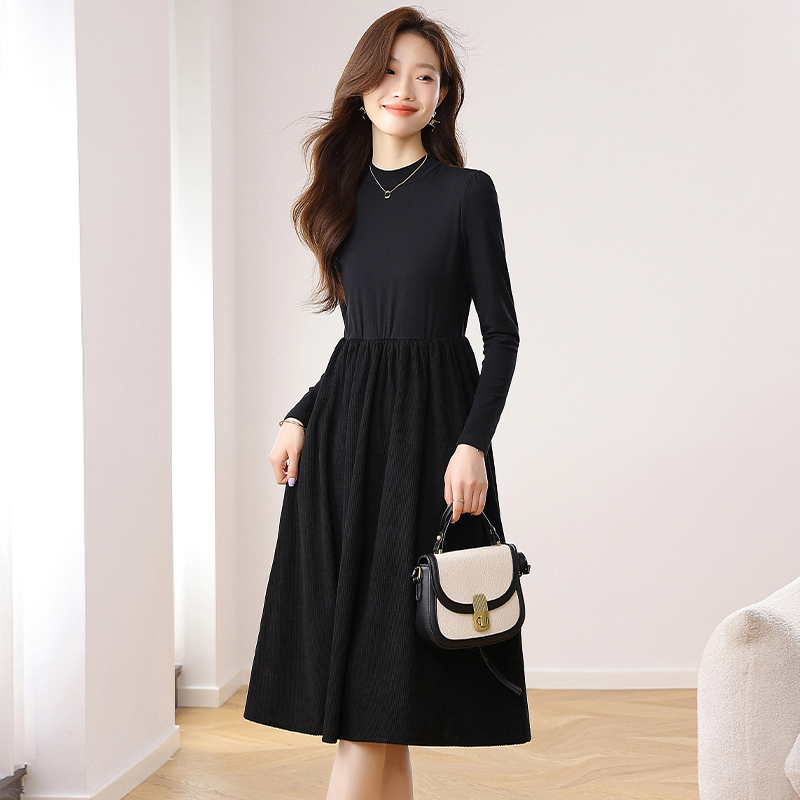 Pure fashion slim long pinched waist spring dress for women