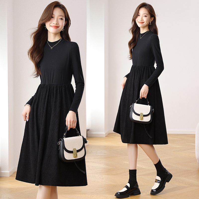 Pure fashion slim long pinched waist spring dress for women