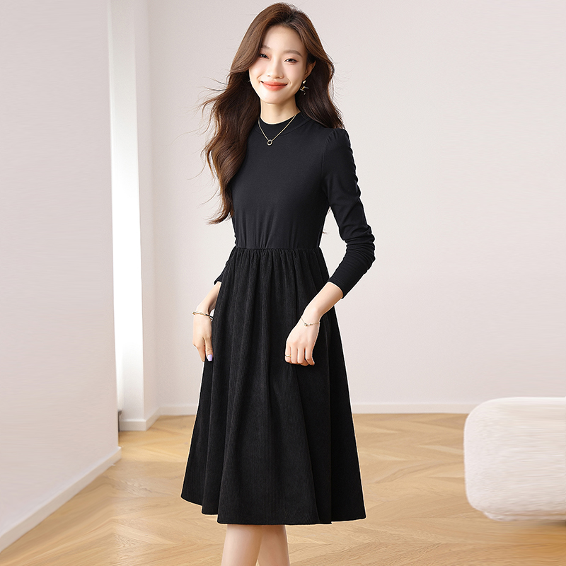 Pure fashion slim long pinched waist spring dress for women