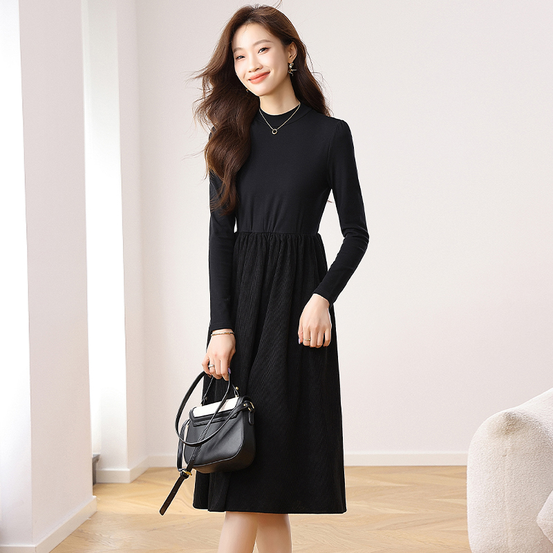 Pure fashion slim long pinched waist spring dress for women