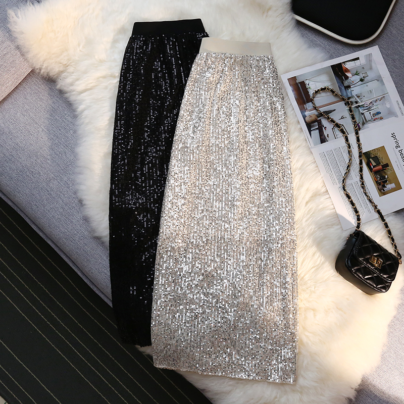 Glitter one step skirt sequins skirt for women