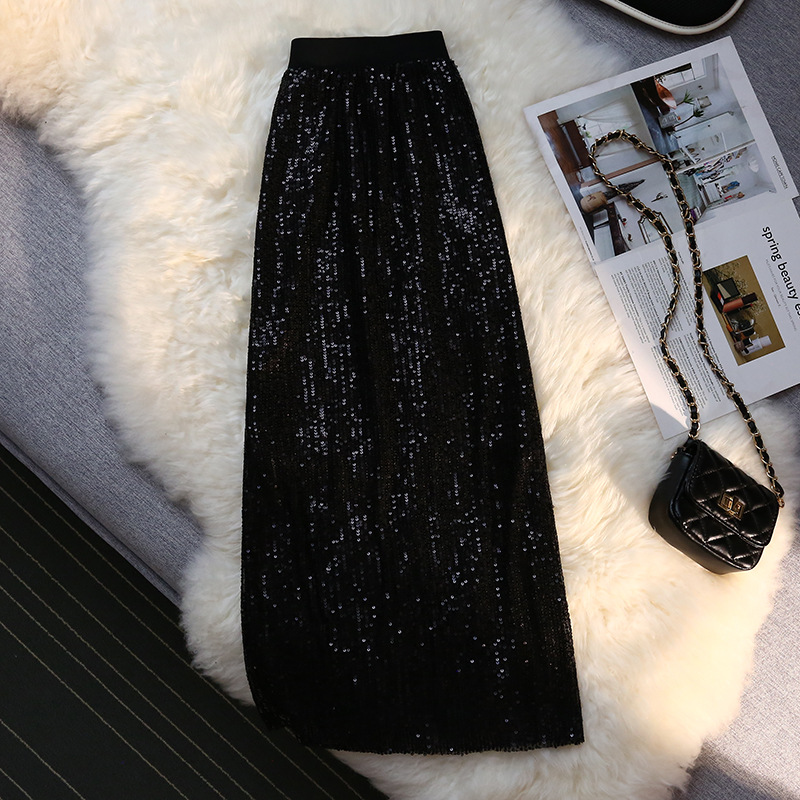 Glitter one step skirt sequins skirt for women