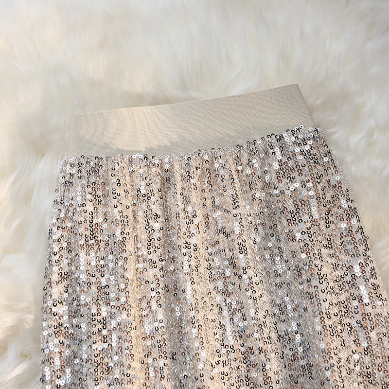 Glitter one step skirt sequins skirt for women