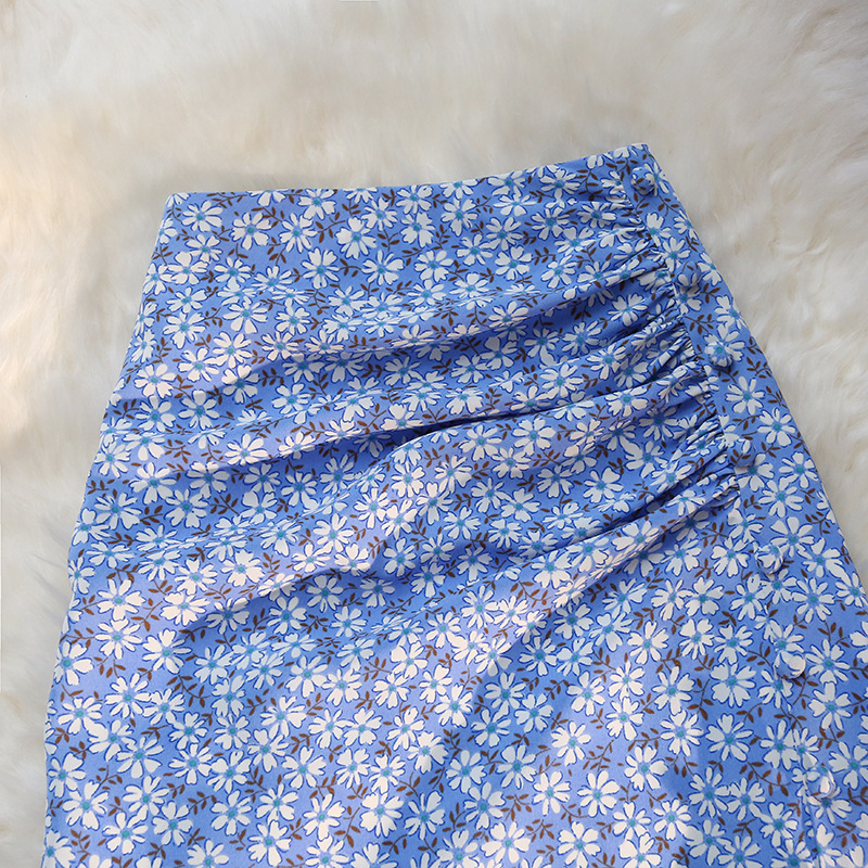 Long split spring and summer pastoral style) skirt