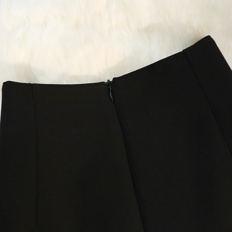 Split retro long exceed knee skirt for women