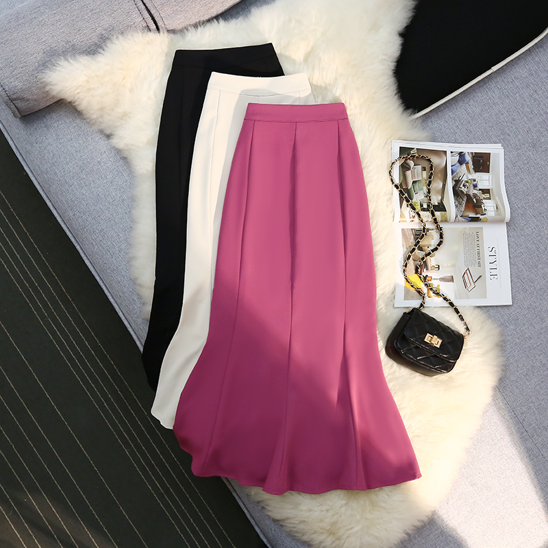 Package hip France style A-line long slim skirt for women