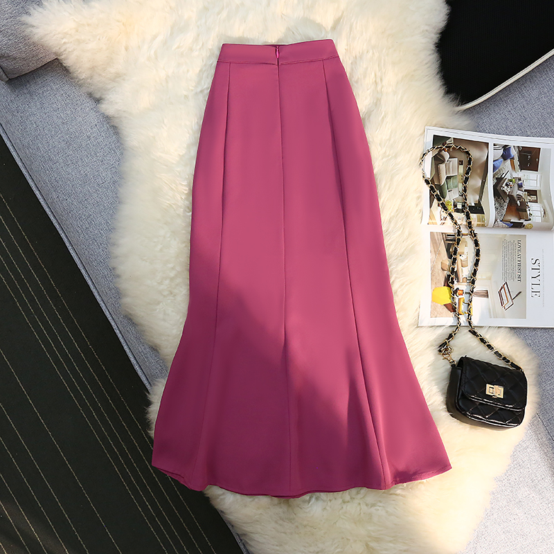 Package hip France style A-line long slim skirt for women