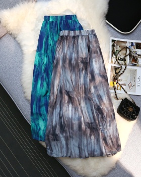 High waist pleated niche long spring and summer skirt