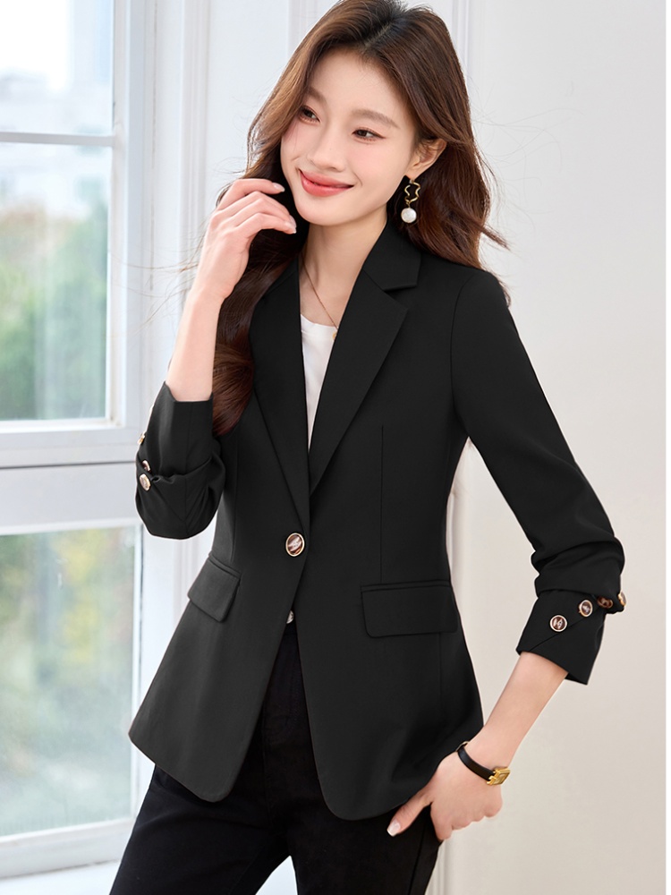 Pinched waist fashion tops spring and autumn coat for women