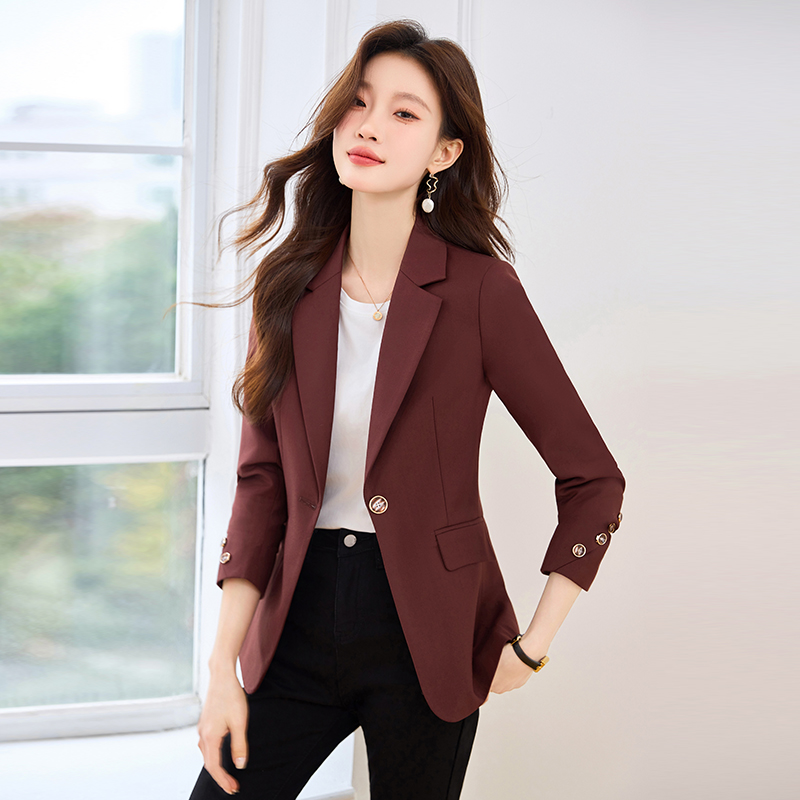 Pinched waist fashion tops spring and autumn coat for women