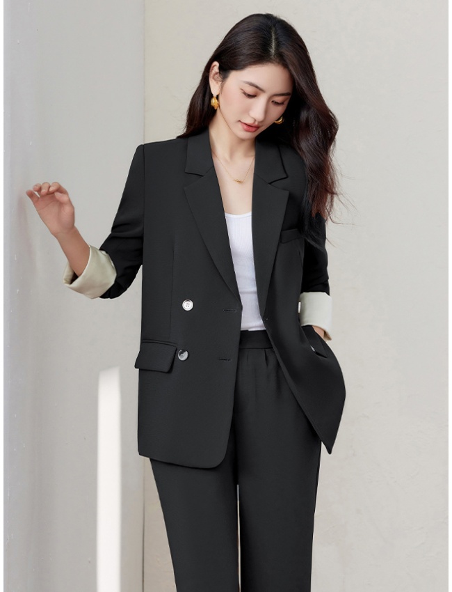 Commuting autumn coat Casual loose suit pants 2pcs set