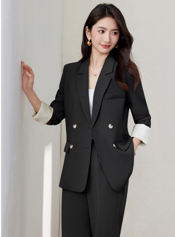 Commuting autumn coat Casual loose suit pants 2pcs set