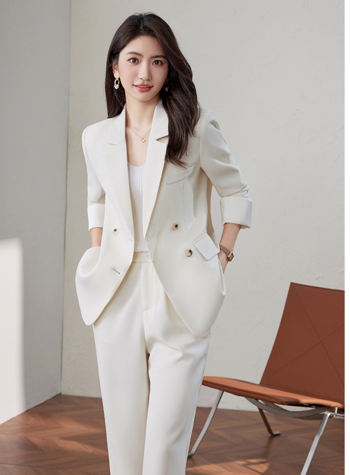 Commuting autumn coat Casual loose suit pants 2pcs set