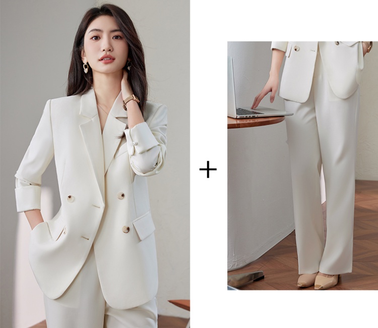 Commuting autumn coat Casual loose suit pants 2pcs set