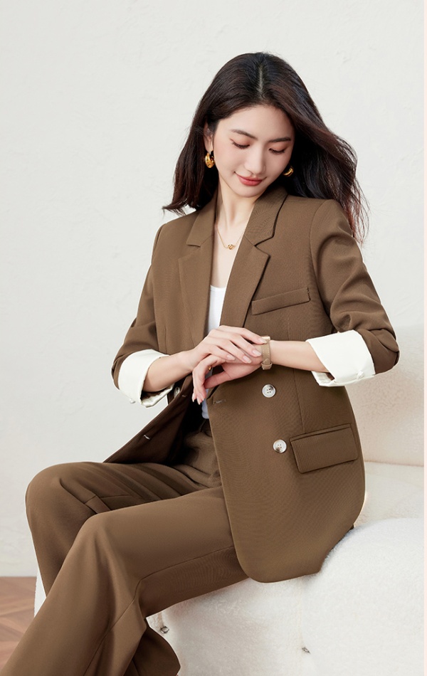 Commuting autumn coat Casual loose suit pants 2pcs set