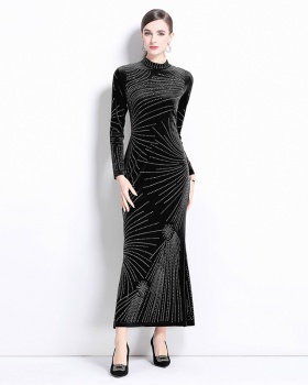 Rhinestone European style formal dress fashion dress