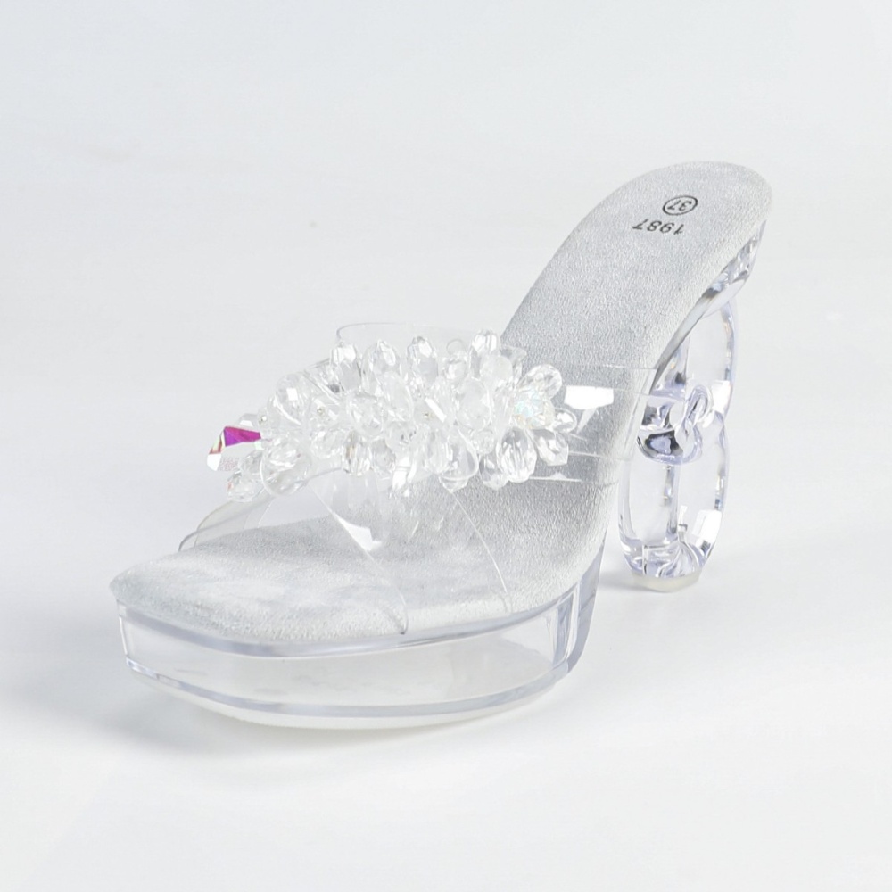 Fashion square head rhinestone crystal sexy sandals