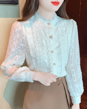 Niche unique lace small shirt chiffon France style shirt