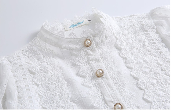 Niche unique lace small shirt chiffon France style shirt