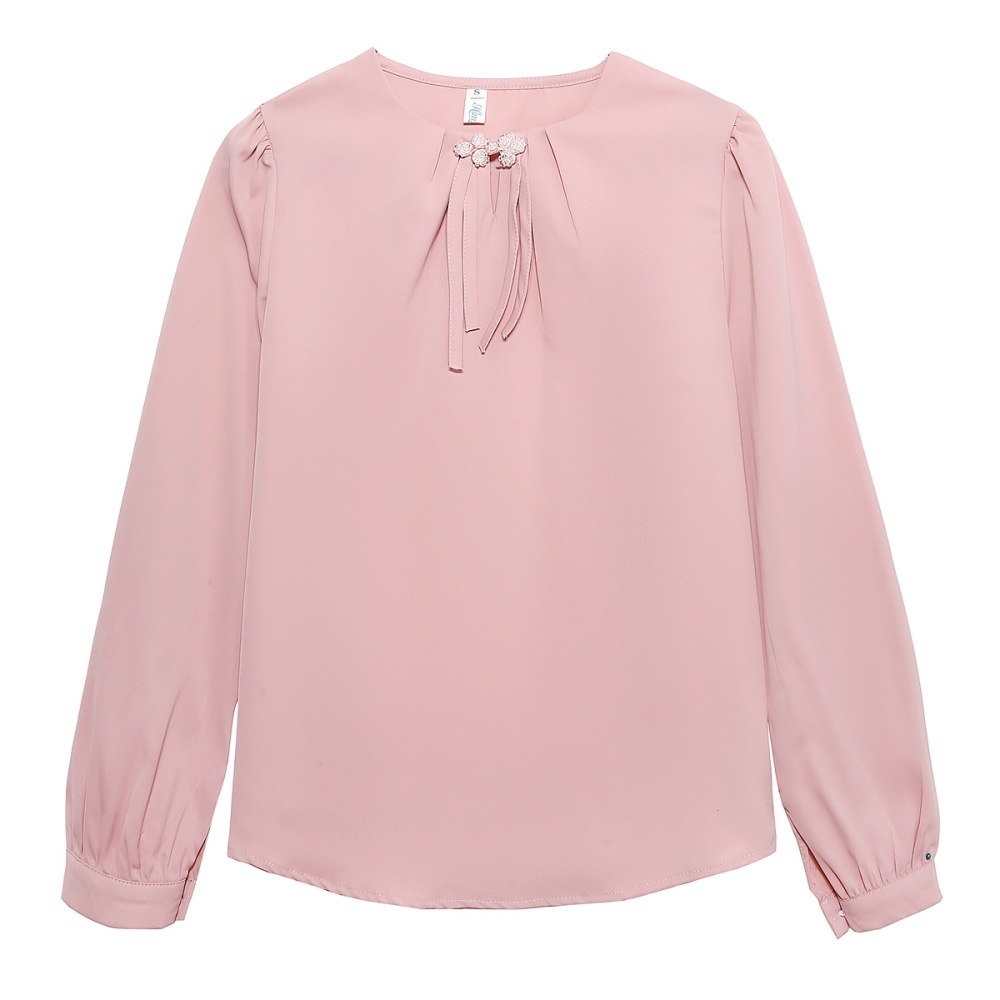 Satin Chinese style spring shirt puff sleeve woven tops