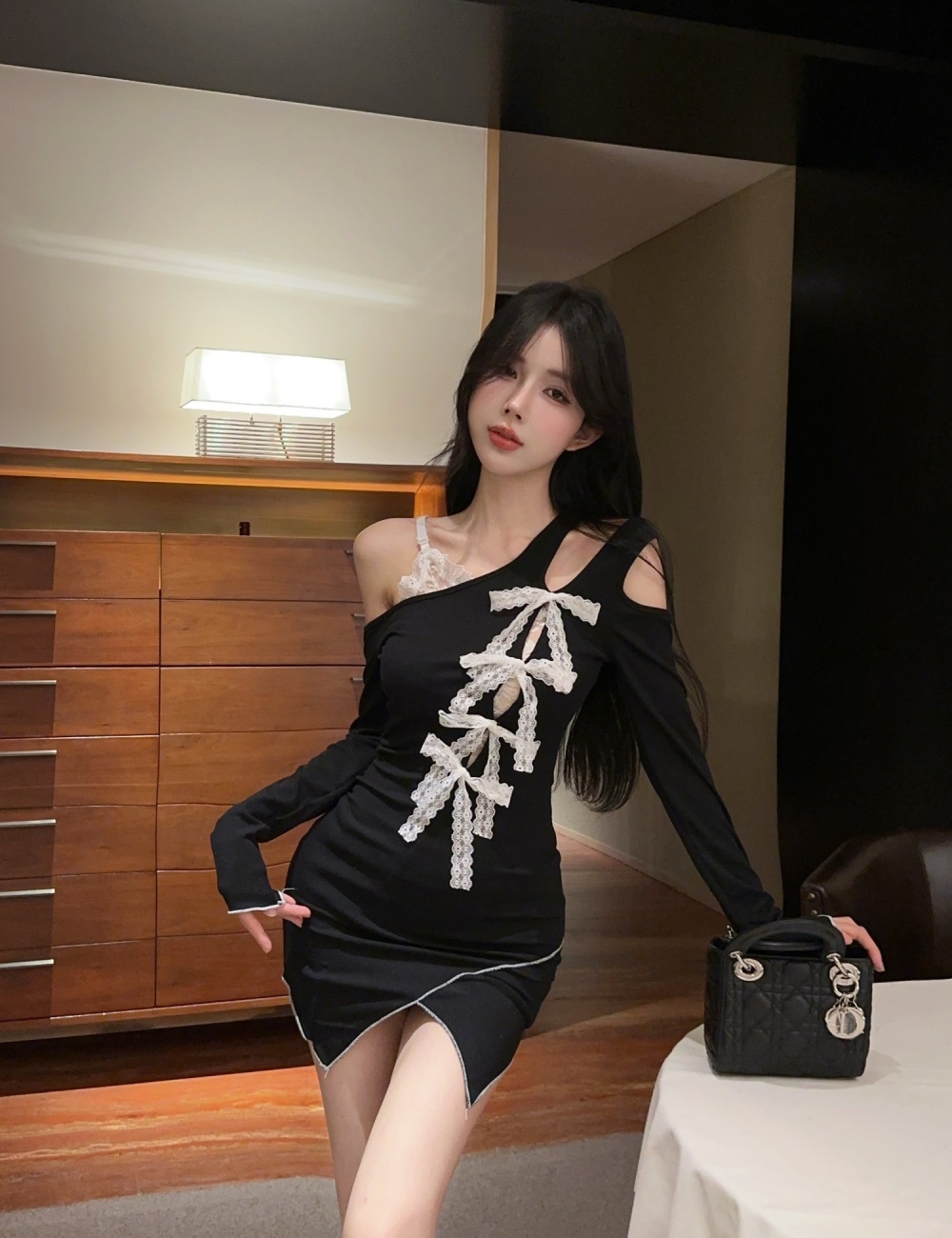 Pseudo-two package hip spicegirl slim fashion dress for women