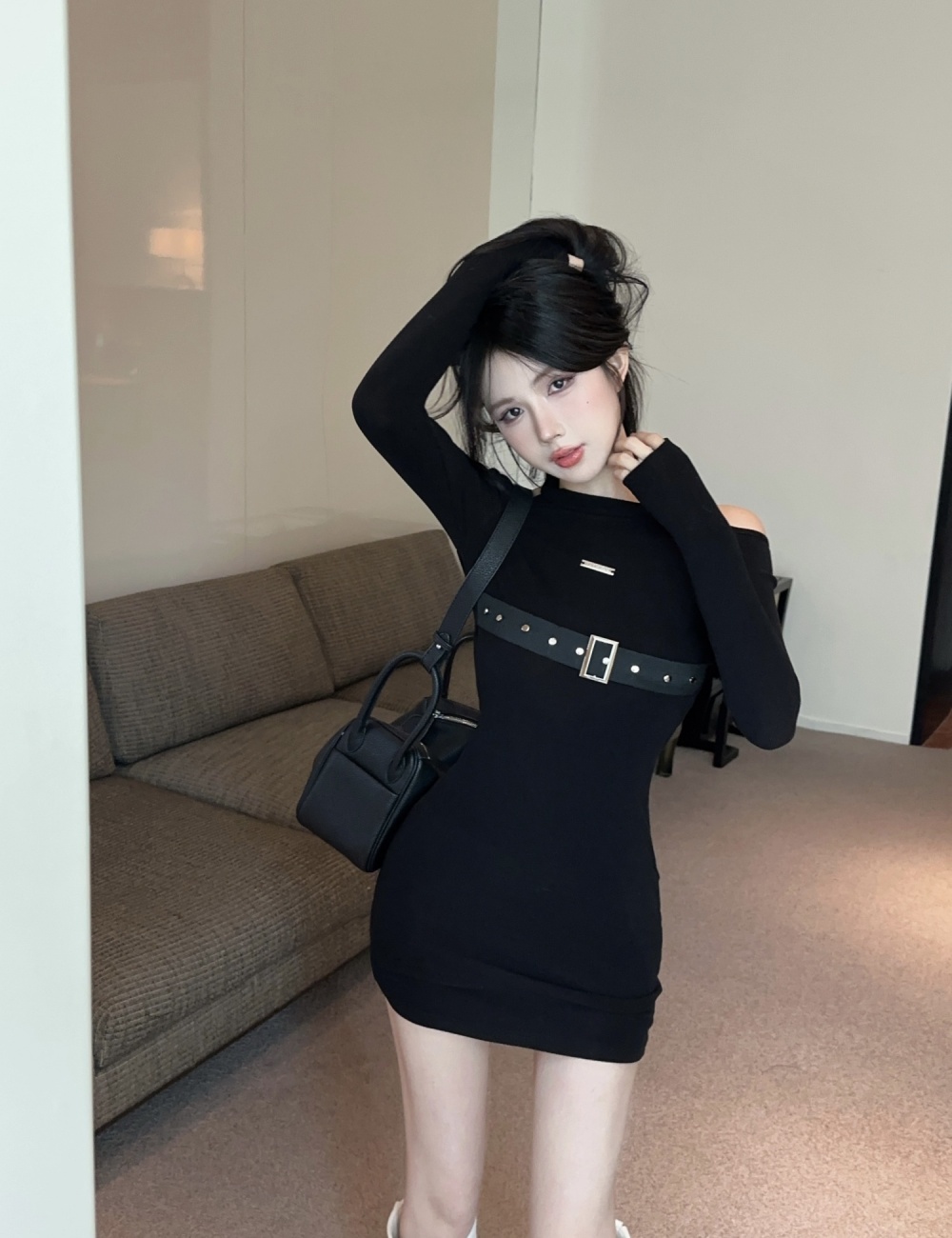 Package hip spicegirl fashion long sleeve dress for women