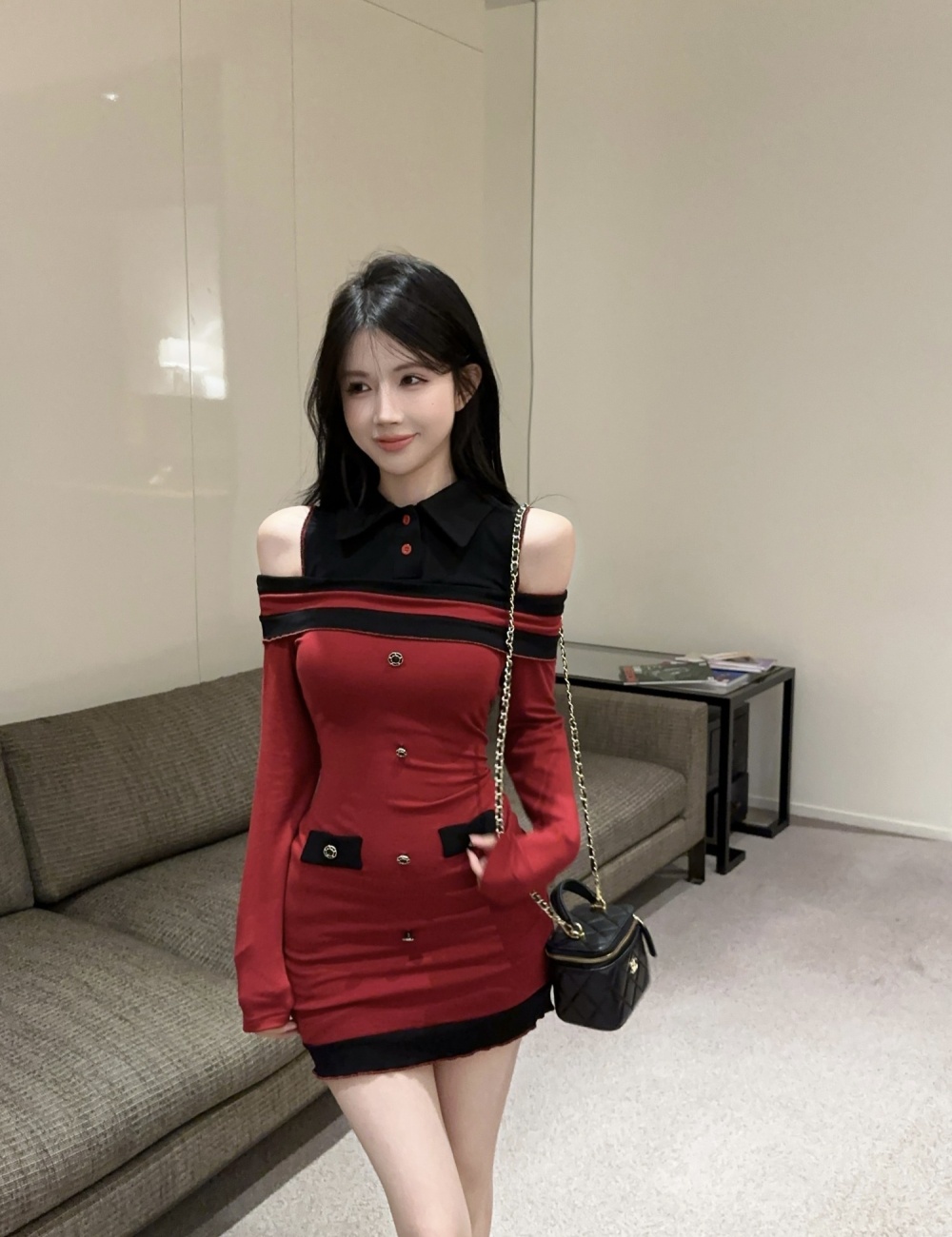 Strapless slim fashion package hip dress for women