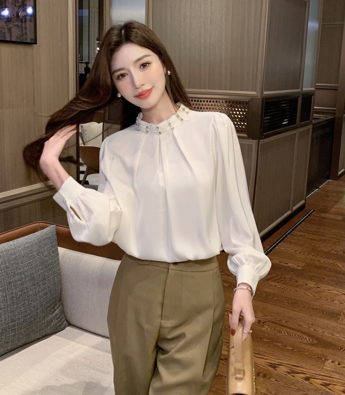 Long sleeve all-match small shirt spring tops for women