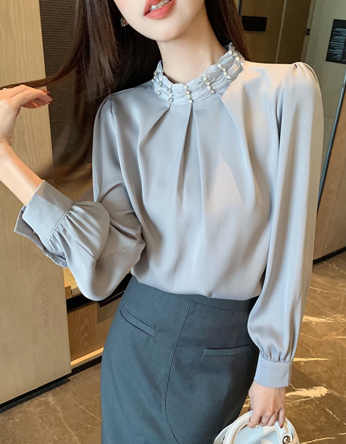 Long sleeve all-match small shirt spring tops for women