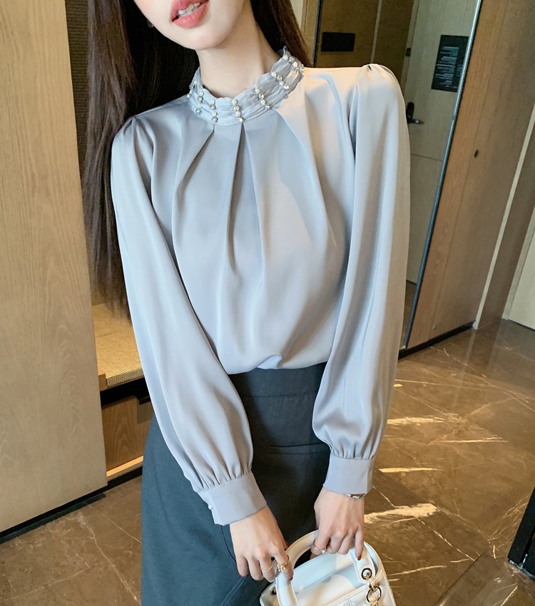 Long sleeve all-match small shirt spring tops for women