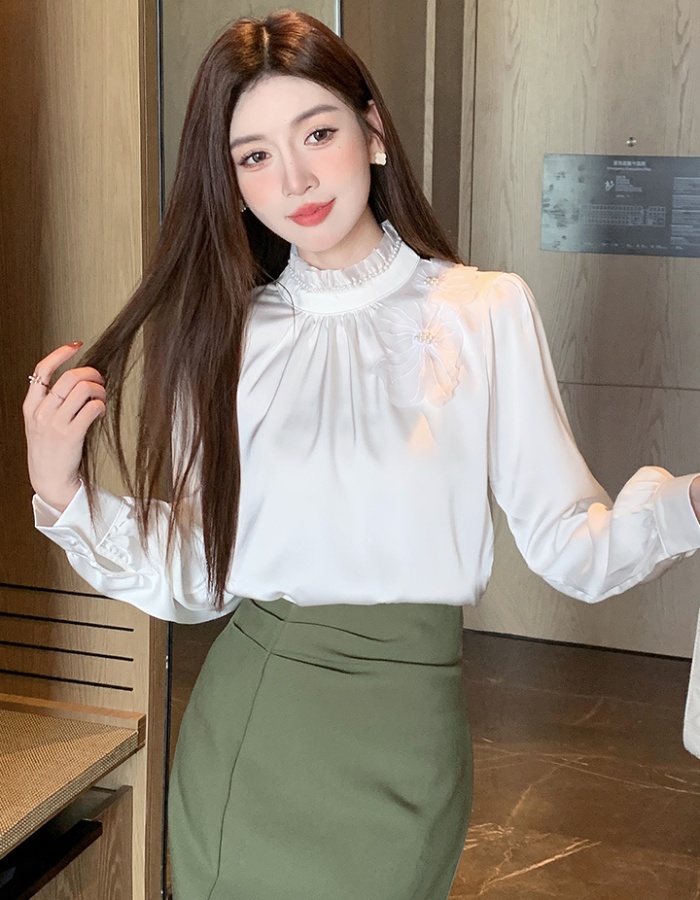 All-match spring tops long sleeve shirt for women