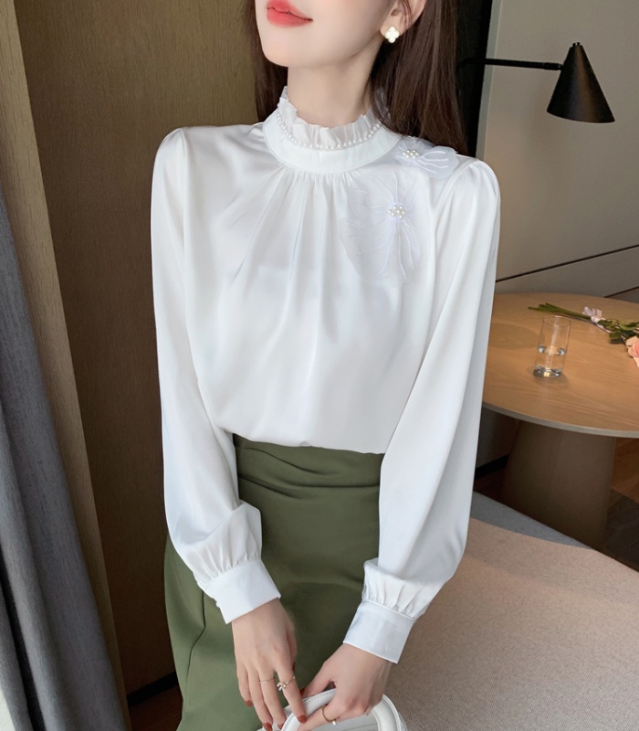 All-match spring tops long sleeve shirt for women