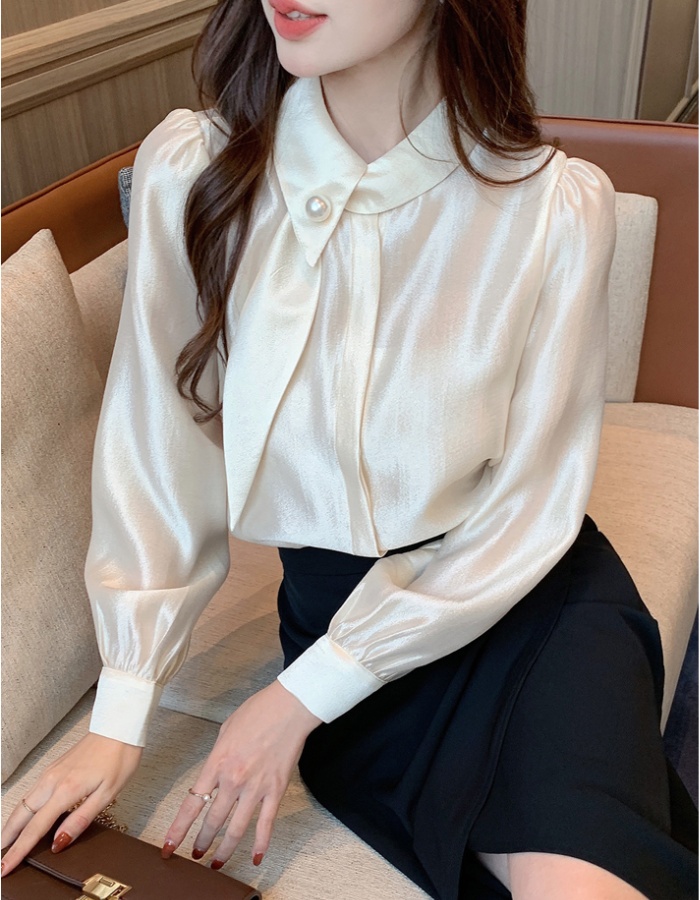 Long sleeve all-match shirt Korean style small shirt