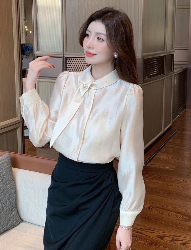 Long sleeve all-match shirt Korean style small shirt